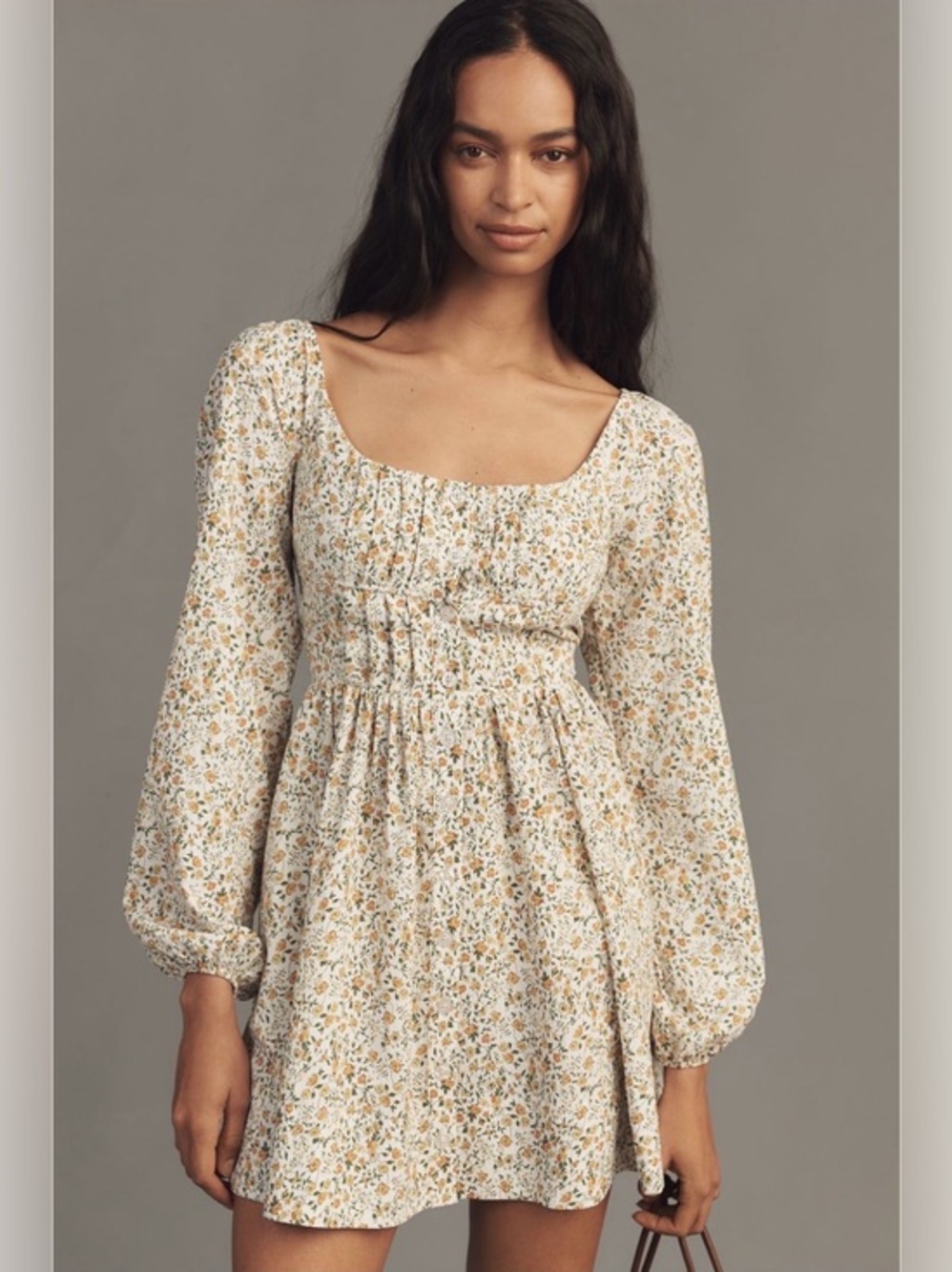 Anthropologie Long-Sleeve Corset A-Line
Mini Dress NWT